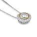 Sterling Silver Round Cubic Zirconia Solitaire Pendant w/ Side Stones image 2
