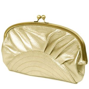 Frame Shell Tabitha Clutch Handbag Gold