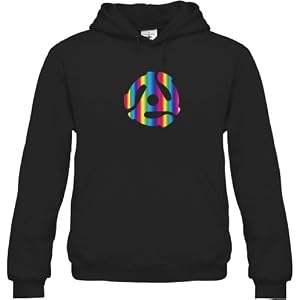 Buy 45 Adaptor Unisex Hooded Sweatshirt (Gold, Silver, Pink, Blue, and Rainbow Foil) by Solid Gold Bomb