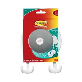 Command 17606B Fog Resistant Mirror, Water-Resistant Strips, 1 Mirror 2 Strips