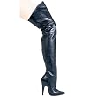 Women's Sexy Boots Zip Up Thigh High Boot 4 Inch Heel Black Cow Leather