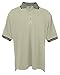 Tri-Mountain Men's 60/40 Pique Pocketed Golf Shirt with Trim, Khaki/Navy, L