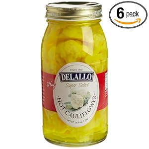 DeLallo Hot Cauliflower, 25.5-Ounce Jars (Pack of 6)