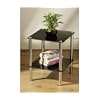 Black glass 2 tier chrome side coffee end table/shelf