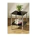 Black Glass 2-Tier Side Shelf Coffee End Table