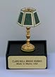 Clare Bell BrassTable Lamp in a Green Shade Bi-Pin-Electric