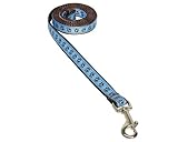 Sassy Dog Wear 4-Feet Blue/Brown Puppy Paws Dog Leash, X-Small