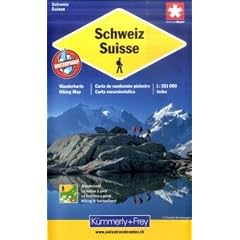 KuF Schweiz Wanderkarte 1 : 301.000: mit allen National- und Regionalrouten
