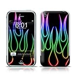 Rainbow Neon Flames Design Protective Skin Decal Sticker for Apple iPhone (2G)1st Generation