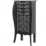 Powell Black with White Scroll Design Jewelry Armoire