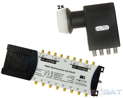 Multischalter Set 8 Anschlüsse und 2 Satelliten - Sharp LNB PMSE 9-8 Multischalter Set 8 Anschlüsse und 2 Satelliten - Sharp LNB PMSE 9-8