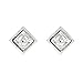 10k White Gold Diamond Square Earrings (.040 cttw