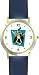 Dancing Skeleton in Top Hat - WATCHBUDDY® DELUXE TWO-TONE THEME WATCH - Arabic Numbers - Blue Leather Strap-Size-Children's Size-Small ( Boy's Size & Girl's Size )
