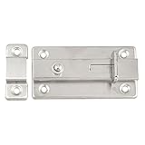 uxcell ドアボルト　自動パドロッククラスプ　ステンレススチール　フラット形状　シルバー