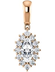 18K Rose Gold Marquise Cut Diamond Pendant -- LIFETIME WARRANTY
