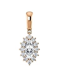 10K Rose Gold Marquise Cut Diamond Pendant -- LIFETIME WARRANTY