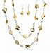 Necklace - N339 Long Natural Shells (36") + Matching Earrings ~ Peach-Beige
