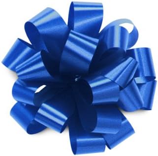 Set of 20 ROYAL BLUE Pom Pom, Pull Bows, 5" Wide Satin for Gifts, Packages, Boxes, Birthdays, Anniversaries, Parties and Holidays Such as Christmas Wrapping