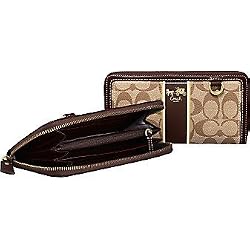 Coach Heritage Stripe Accordion Zip Around Wallet 41658