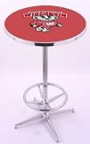 University of Wisconsin Badgers Chrome Pub Table With Foot Rest