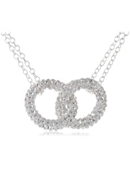 Sterling Silver Plated Interlocking Circles Pendant Necklace, 18"
