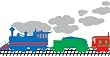 WallCandy Arts Multi-Color Trains & Tracks