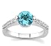 18k White Gold or Yellow Gold Round Topaz and Diamond Ring (H/SI2, 1/4 ct. tw.)