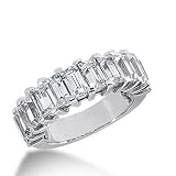 950 Platinum Diamond Anniversary Wedding Ring 11 Emerald Cut Diamonds 3.63 ctw. 354WR1507PLT