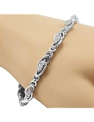 0.15Ct Sterling Silver Genuine Diamond Tennis Bracelet 7 Inch