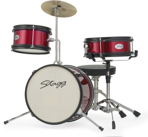 Stagg Junior 3 Piece 12' Drum Set w/Hardware- Red