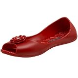 Grendha Women's Jelly Romantic Open Toe Flat. Clear, black, blue.
