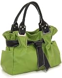 Large Green Leather ''Sofia'' Satchel Handbag by Vitalio