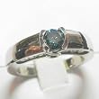 14K White Gold Blue and White Diamond Ring