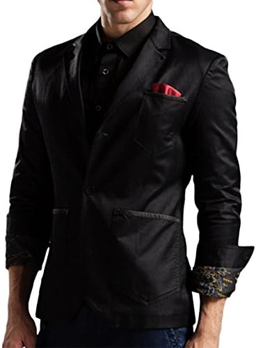 XXYY Men's Slim Fashion Casual One Button Tuxedo Suit Blazer Jackets Black 3XL