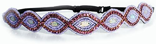 Endless Beauty Bands Headband 85 Purple Bridesmaid Bridal Wedding Rhinestone Scallop Beaded Headband/Adjustable Elastic Stretch Band/Bridesmaid Hair Style Guide