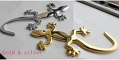 YF 3D Solid Pure Netal Gecko Personalized Car Stickers for A Variety of Models , Golden