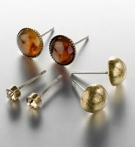 3 Assorted Faux Tortoise Shell Trio Earrings Set