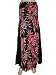 Womens Skirts Black Pink Big Floral Printed Elastic Waist Long Skirt 40"l