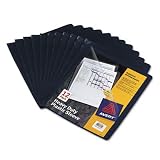 Office Depot Heavy-Duty Plastic Sleeves, 8 1/2in. x 11in., Midnight Blue Back, Pack Of 12