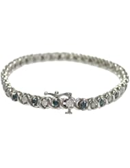 2.50 CT Blue & White Diamond Bracelet In 10K White Gold