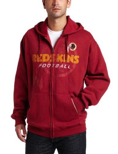 NFL Men's Washington Redskins Touchback IV Long Sleeve Fullzip Hooded Fleece (Red, Small)