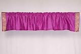 Violet Red Sari Rod Pocket / Pole Top Valance - Pair