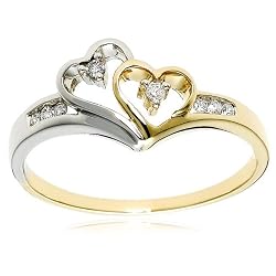 De tweekleurige Ring van het Hart van de Diamant