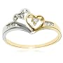 14k Two-Tone Diamond Heart Ring (1/10 cttw, H-I Color, I2 Clarity)