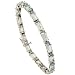 Sporting Goods : 10k White Gold 7" Eternity Tennis Bracelet, w/ Brilliant Cut Diamonds & Emerald Cut (6x4mm) Aquamarine Stones, 3/16" (5mm) wide