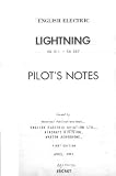 English Electric Lightning P.1B Aircraft Pilot's Notes Manual - 1961