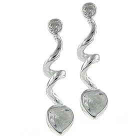 Heart Swirl Entire Gift Center Earrings Sterling Silver Jewelry Fashion