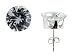 Sterling Silver 10 mm (3.9 Carat Size each) Brilliant Cut Cubic Zirconia Stud Earrings