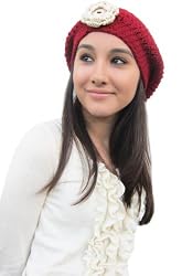 Handmade Acrylic Lightweight Rasta Hat - Deep Cranberry Red (100% Crocheted B...