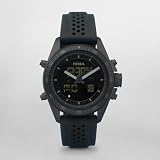 Fossil Men's BQ9414 Silicone Analog-Digital with Black Dial Watch